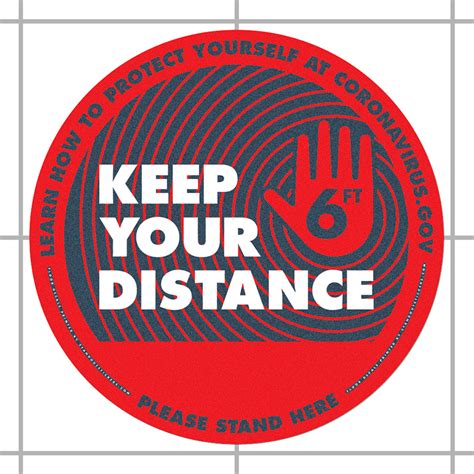 Keep Your Distance Floor Decal Social Distancing Floor Signs