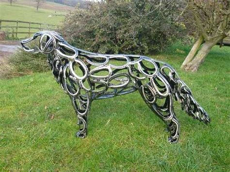 Dog Sculpture Made From Recycled Horseshoes Too Cool Artist Is Tom