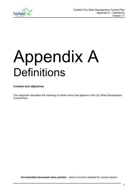 Appendix A Definitions