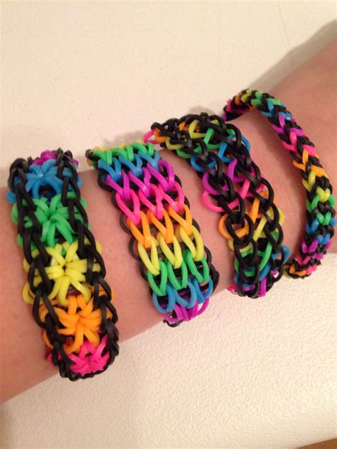 How to make a double cross rainbow loom bracelet. Neon #rainbowloom | Rainbow loom bracelets easy, Rainbow ...