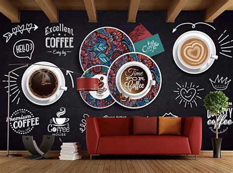 Vintage Coffee Wallpaper Mural Coffee Wall Decor Coffee Wallpaper