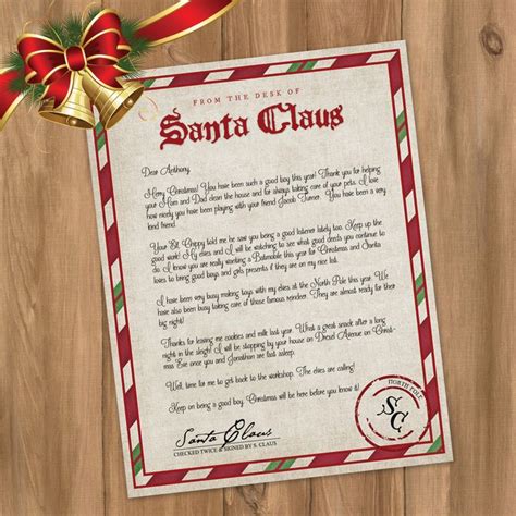 Diy Editable Letter From Santa Easy Santa Letter North Etsy Box