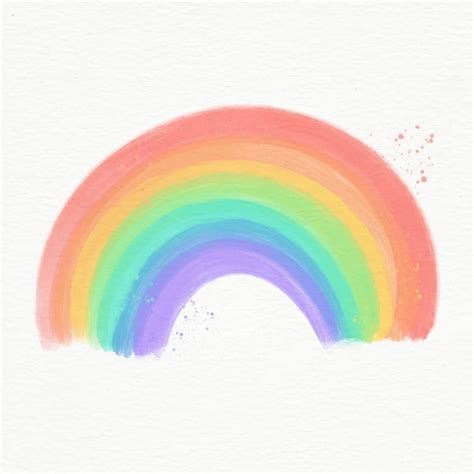 Colourful Watercolor Rainbow Illustrated Free Vector