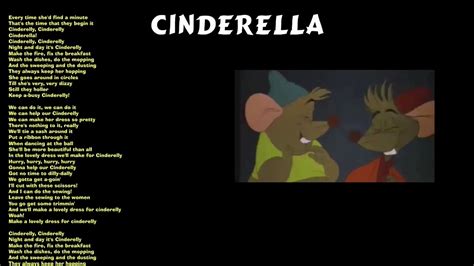 Sing Along Songs Cinderella Work Song Cinderella Youtube