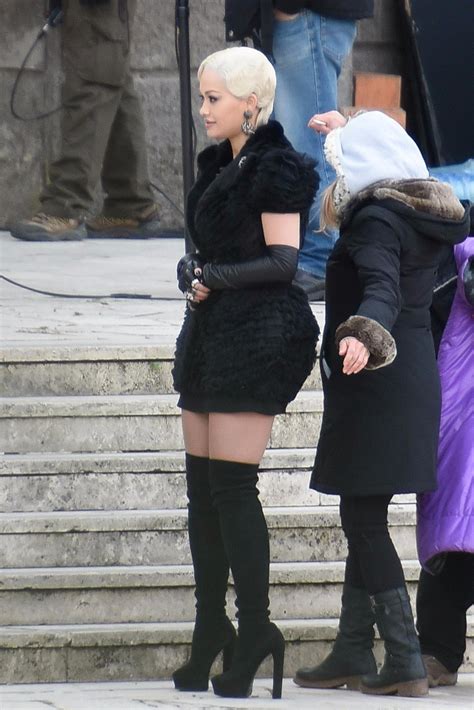 Rita Ora Pussy Upskirt On The Set Of Wonderwell In Rome 16