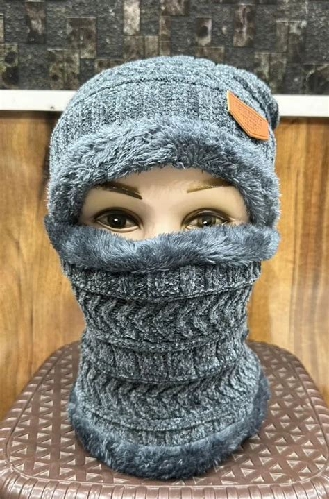 Plain Ladies Grey Woolen Cap Neck Muffler Set Size Free Winter At Rs