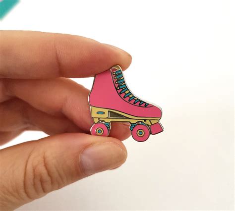 roller skate enamel lapel pin roller skating roller pin etsy