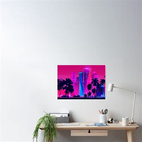 Synthwave Neon City Miami Vice Poster For Sale By SynthWave Redbubble