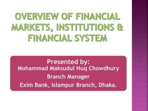 Introduction To Financial Markets