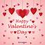 Valentines Day Post Background With Hanging Hearts Love Design Concept 