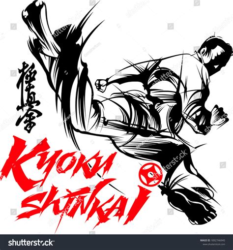 Print Karate Fighter Kyokushin Kick Stock Vector Royalty Free