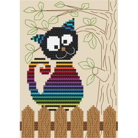 The patterns are really simple: Cross Stitch pattern - Funny cat - Coricamo