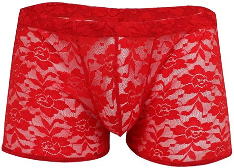 Iiniim Men S Sheer Lace Floral Boxer Briefs Underwear Swim Shorts EBay
