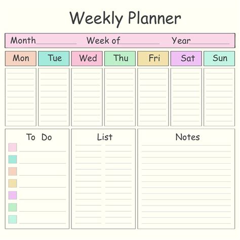 Blank Weekly Calendar Templates Pdf Excel Word Template Lab