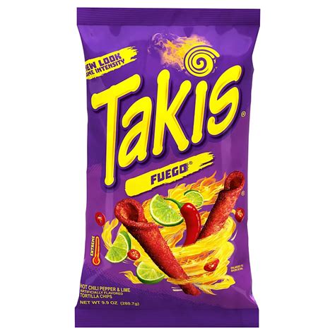 Takis Fuego Hot Chili Pepper And Lime Rolled Tortilla Chips Shop Snacks
