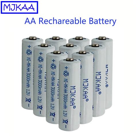 Mjkaa Original 10 20pcs Aa 12v Ni Mh 3000mah Rechargeable Battery 2a