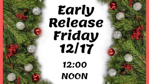 Early Release Friday December 17th Brandon Elementary