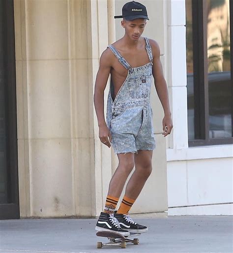 Spotted Jaden Smith In Balabasas Hat Vans And Overall Shorts Pause