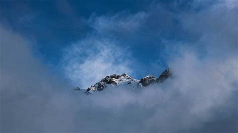 Mountain Snow Top Mountain Covered With Fog During Daytime Alps Image
