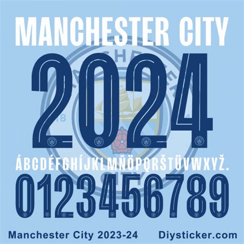 Manchester City 2023 2024 Font Iron On Sticker