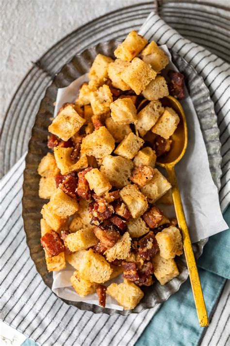 Making homemade bacon is easy and only takes 7 days to perfection. Bacon Croutons Recipe {Homemade Croutons} - The Cookie Rookie®