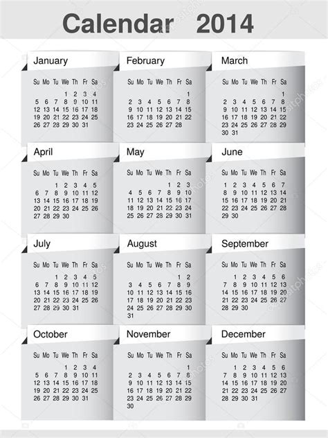 2014 Full Year Calendar Template Hq Printable Documents