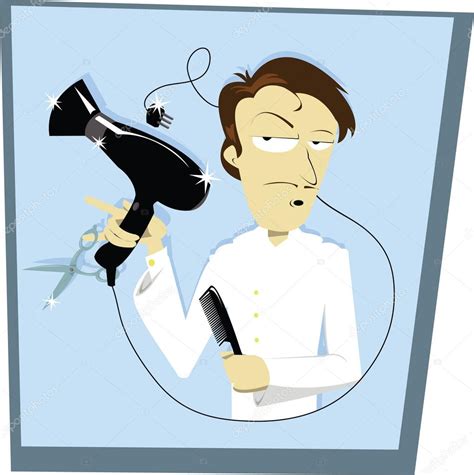 La plateforme du coiffeur, produit et matériel de coiffure. image drole coiffeur