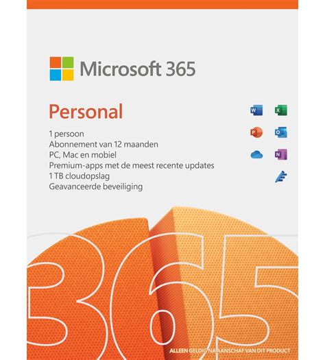 Office 365 Personal Jaarlicentie Voor 1 Gebruiker