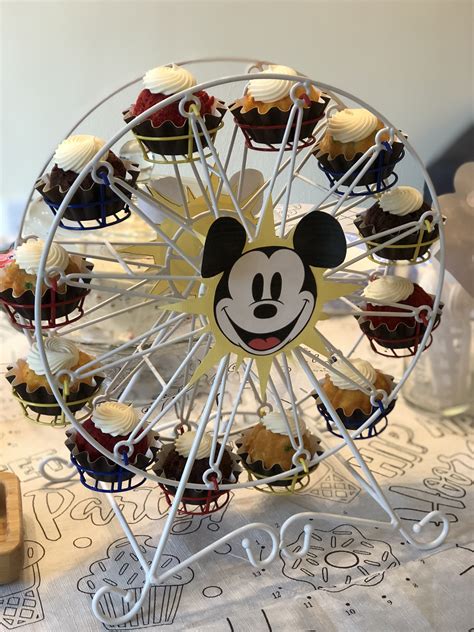 Ferris Wheel Cupcakecandle Holder Mickey Head Added To Look Like