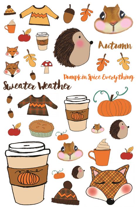 Autumn Stickers Mrsbrimbles