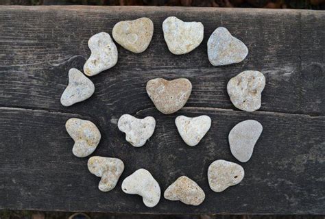 Heart Pebbles Set Of 15 Natural Heart Shaped Sea Rocks Etsy Unique