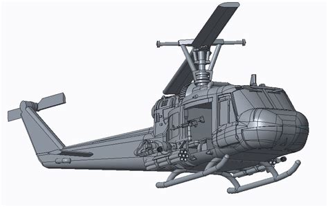 Bell Uh 1 Huey Iroquois Stl Files For 3d Printing 3d Print Model