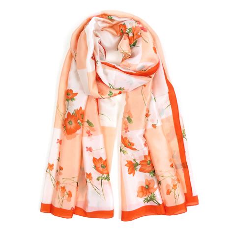 oussum women silk scarfs floral summer scarves fashion lightweight soft casual neck wraps for