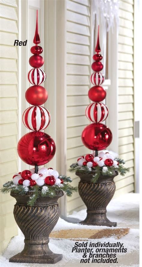 Diy outdoor christmas decorations & ideas. NEW SET/2 EXTRA LARGE CHRISTMAS ORNAMENT HOLIDAY FINIAL ...