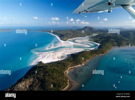 Aerial Shot Of Whitehaven Beach Whitsunday Island Great Barrier Reef