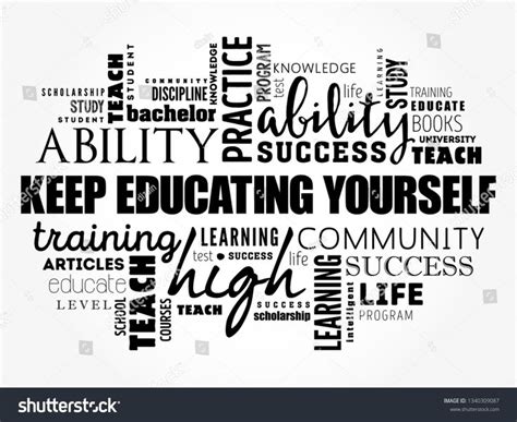 Keep Educating Yourself Word Cloud Collage Education Business Concept