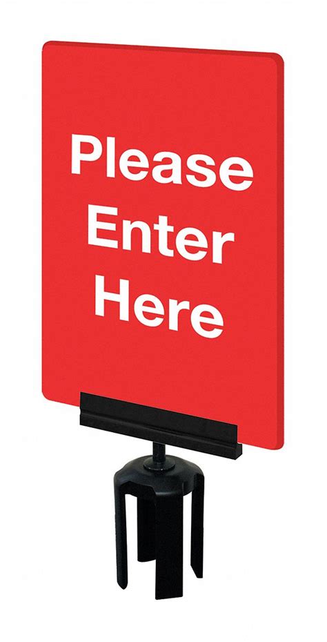 Tensabarrier Acrylic Sign Red Please Enter Here 3yhg5