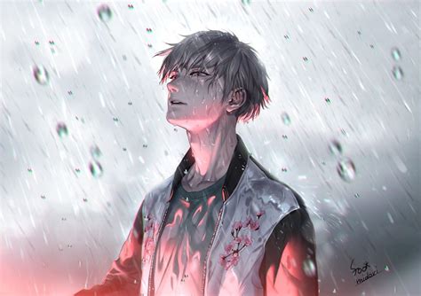 Animegame None Character Original Pixivs Artist 635526 —— Rain Raining Young Boy