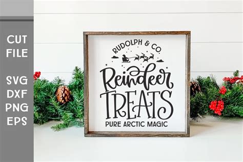 Rudolph And Co Reindeer Treats Hand Lettered Christmas Svg