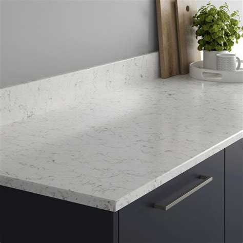 Silestone 28m X 20mm Chamfered Edge White Arabesque Marble Effect