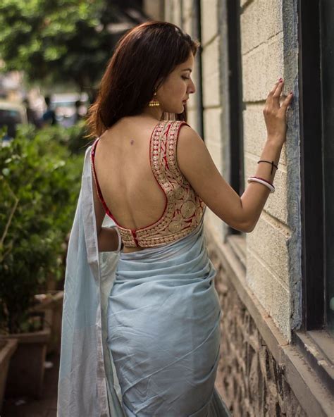 Flaunting Myself In This Beautiful Saree Which Am Totally In Love With Backless Blouse