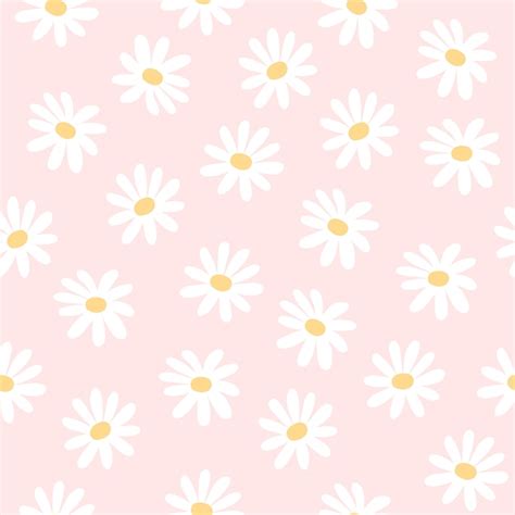 Premium Vector Daisy Flowers Seamless Pattern Background