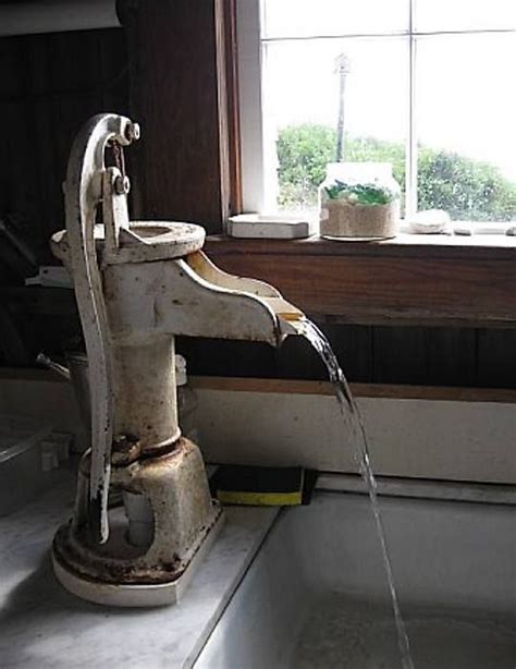 Hand Pump In A Kitchen Of A Vintage Diy Home On Mystery Island Ny