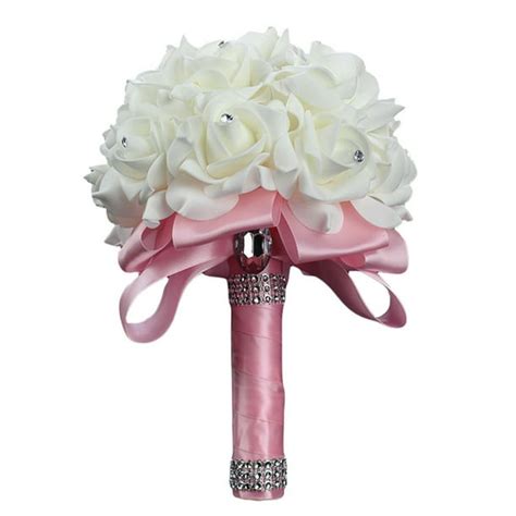 Colorful Wedding Bouquets For Bride Artificial Bridal Bouquet Foam Rose