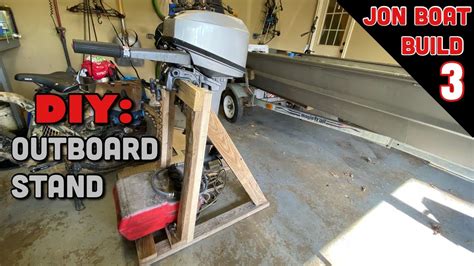 Diy Outboard Motor Stand Using Scrap Wood Jon Boat Build Youtube