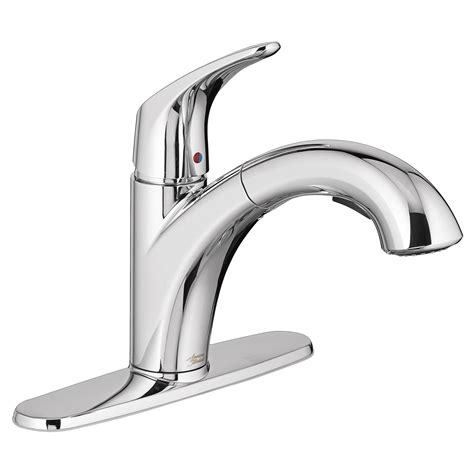 A farmhouse sink is a classic form that enjoys continued popularity because it works so well with almost any style. American Standard Colony PRO Single-Handle Kitchen Faucet ...