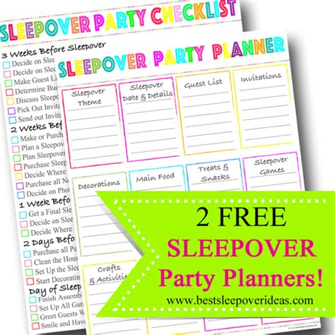 2 Awesome And Free Sleepover Printables Use These To Plan Your Next Sleepover Freeprintables