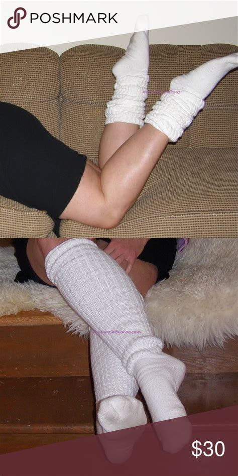 Long Loose Slouch Sock White Japanese Boot Scrunch