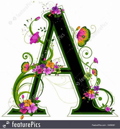 Alphabet Floral Clip Featurepics Letter Flower Path