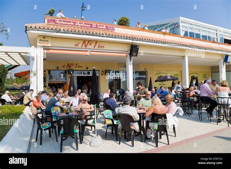 Mijas Costa Del Sol Malaga Province Spain Terrace Bar Restaurant At
